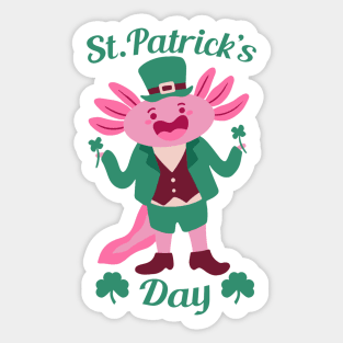 Happy Axolotl St. Patrick's Day Sticker